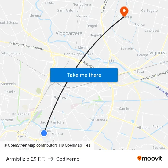 Armistice 29 to Codiverno map