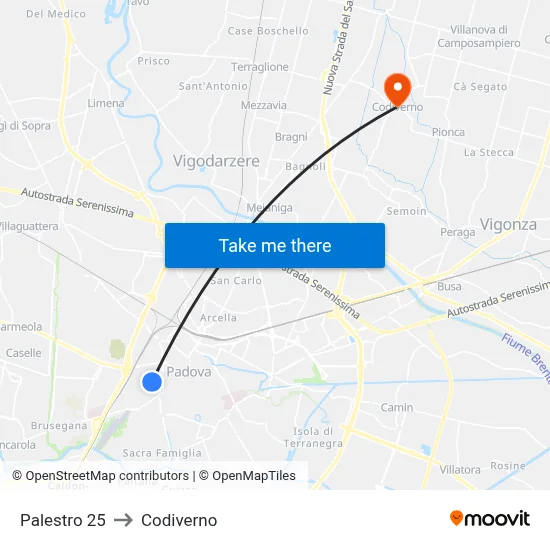 Palestro 25 to Codiverno map