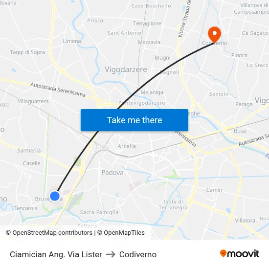 Ciamician Corner Via Lister to Codiverno map