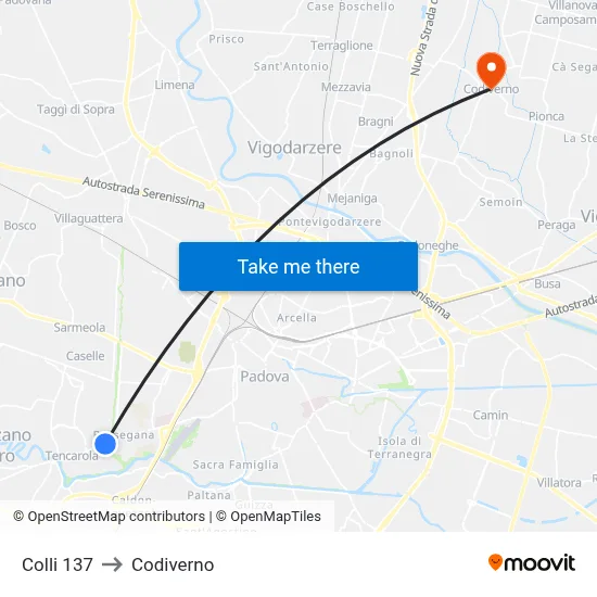 Colli 137 to Codiverno map
