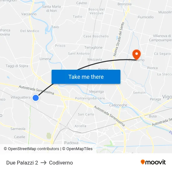 Due Palazzi 2 to Codiverno map
