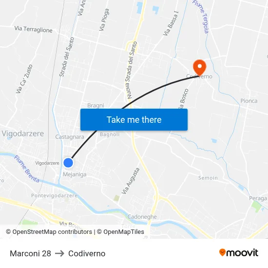 Marconi 28 to Codiverno map