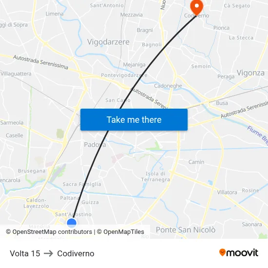 Volta 15 to Codiverno map