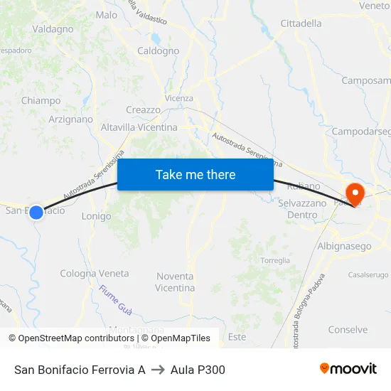 San Bonifacio Railway A to P300 Hall map
