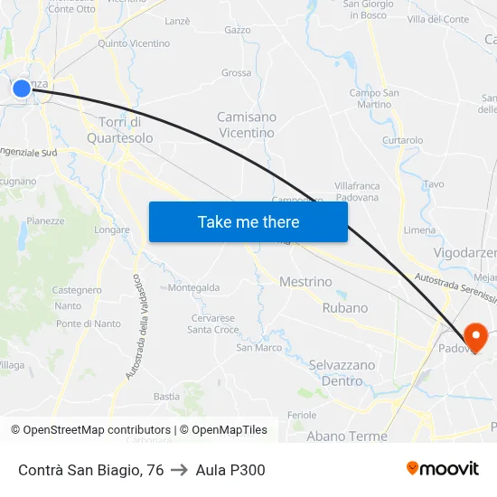 San Biagio Street, 76 to P300 Hall map