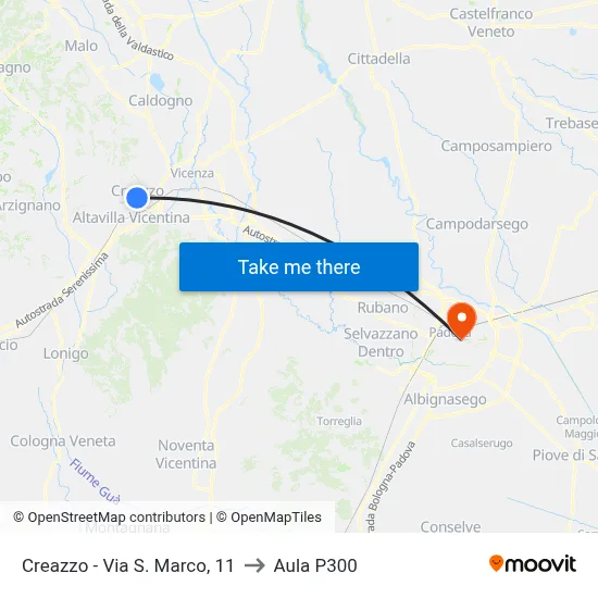 Creazzo - Via S. Marco, 11 to P300 Hall map