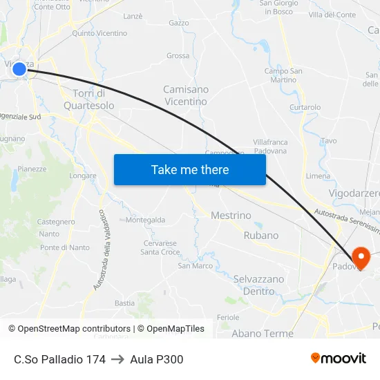 Palladio Course 174 to P300 Hall map