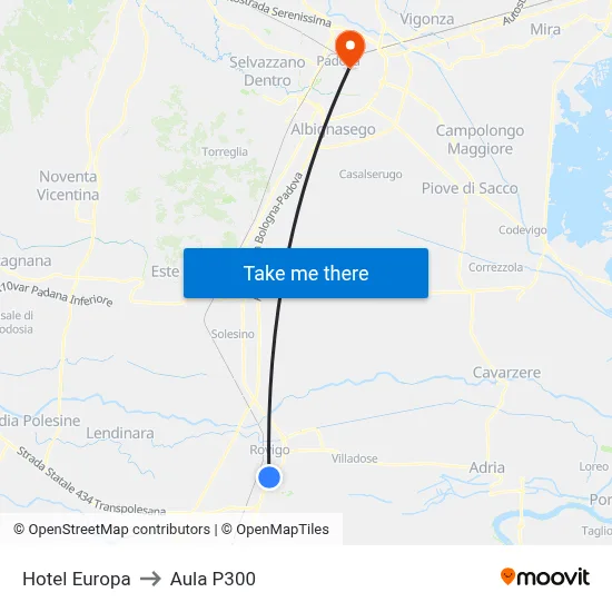 Europa Hotel to P300 Hall map