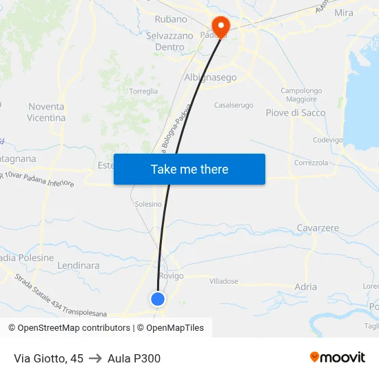 Giotto Street, 45 to P300 Hall map