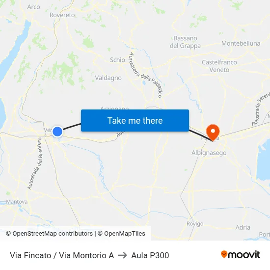 Fincato Street / Montorio Street A to P300 Hall map