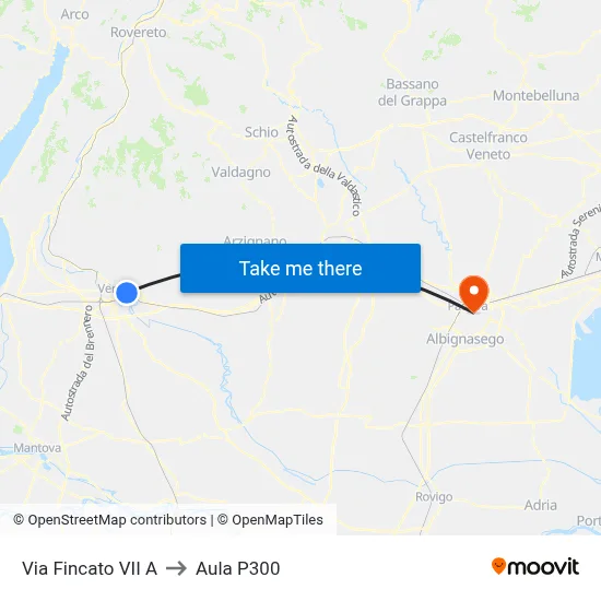Via Fincato VII A to P300 Hall map
