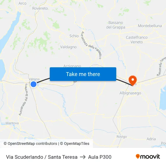 Scuderlando Street / Santa Teresa to P300 Hall map