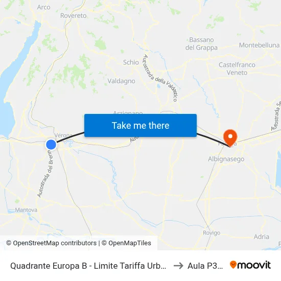 Quadrante Europa B - Urban Fare Limit to P300 Hall map