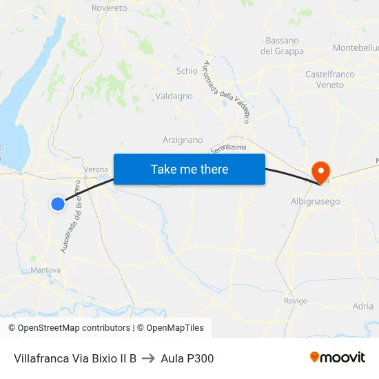 Villafranca Bixio Street II B to P300 Hall map