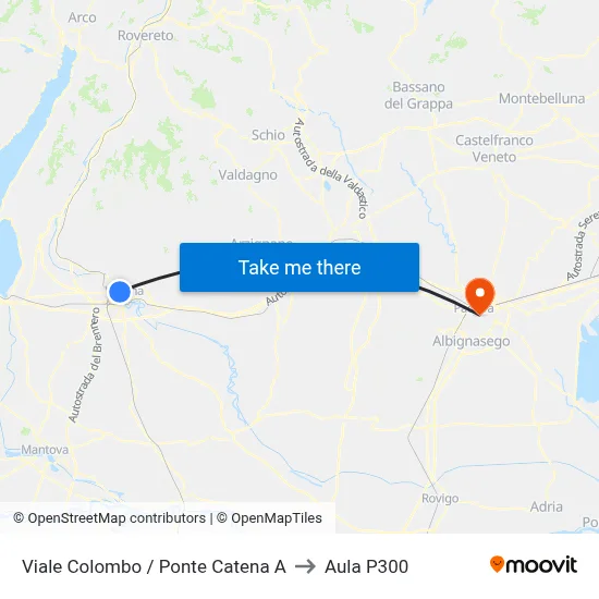 Viale Colombo / Ponte Catena A to P300 Hall map