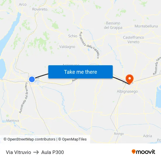 Vitruvio Street to P300 Hall map