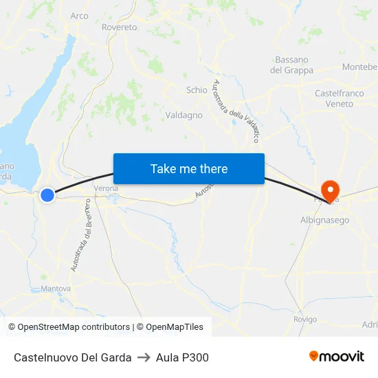 Castelnuovo Del Garda to P300 Hall map