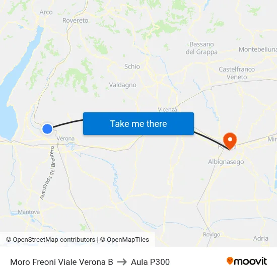 Moro Freoni Verona Avenue B to P300 Hall map