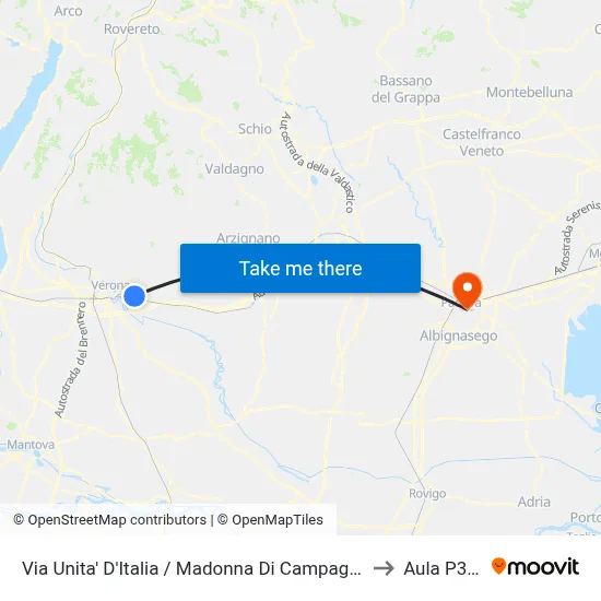 Unity of Italy Street / Madonna Di Campagna A to P300 Hall map