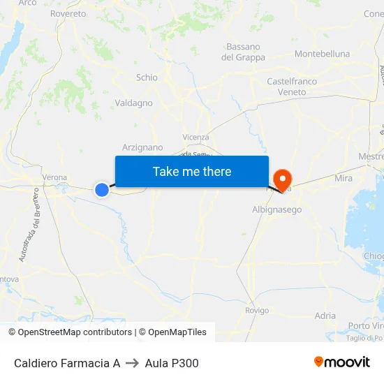 Caldiero Farmacia A to P300 Hall map
