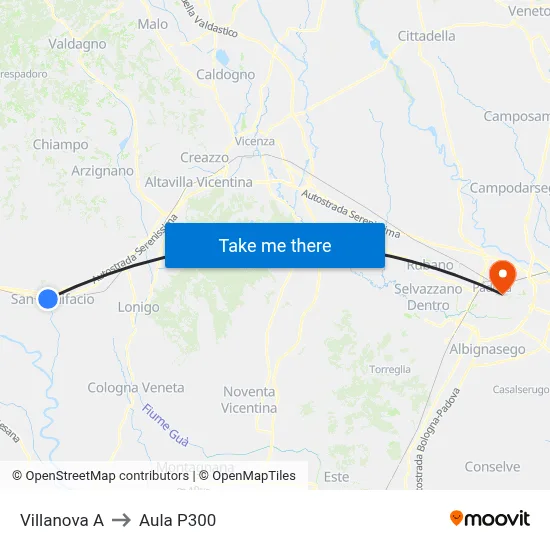Villanova A to P300 Hall map