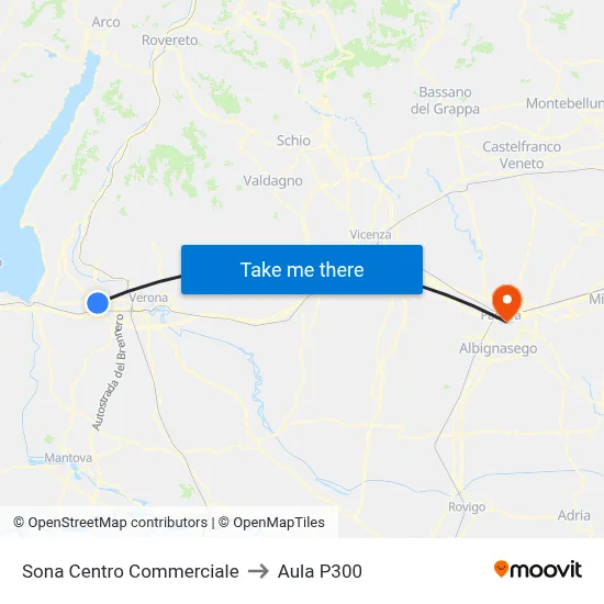 Sona Shopping Center to P300 Hall map