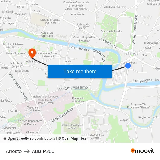 Ariosto to P300 Hall map