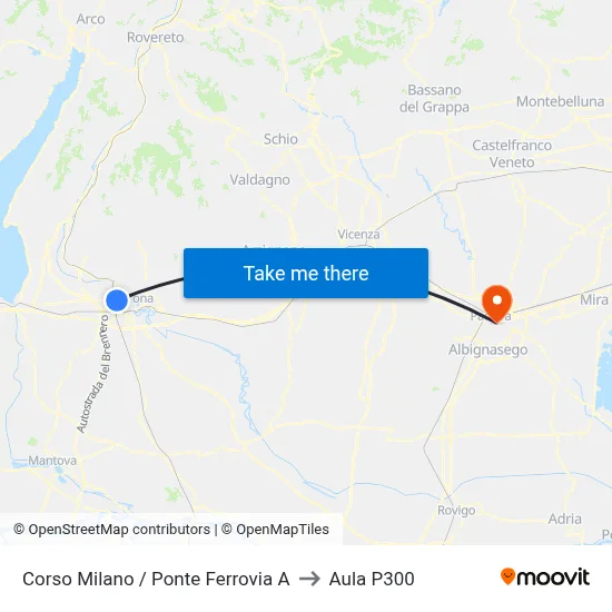 Corso Milano / Railway Bridge A to P300 Hall map