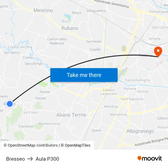 Bresseo to P300 Hall map