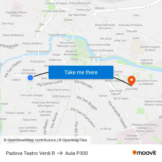 Padua Verdi Theater R to P300 Hall map