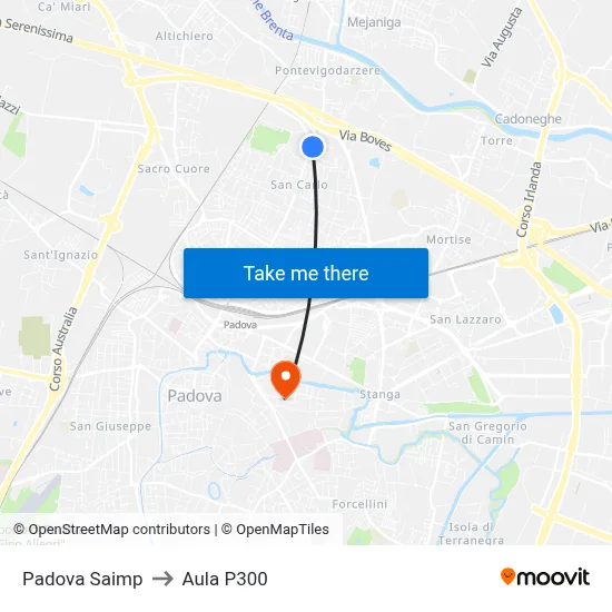 Padova Saimp to P300 Hall map