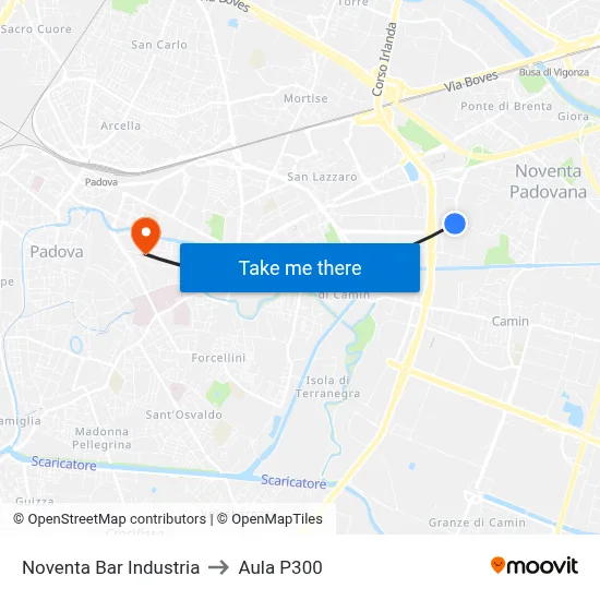 Noventa Bar Industry to P300 Hall map