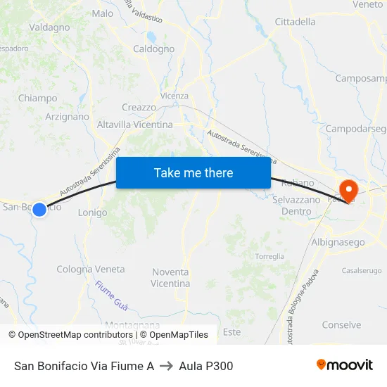 San Bonifacio Via Fiume A to P300 Hall map