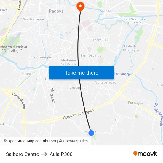 Salboro Center to P300 Hall map
