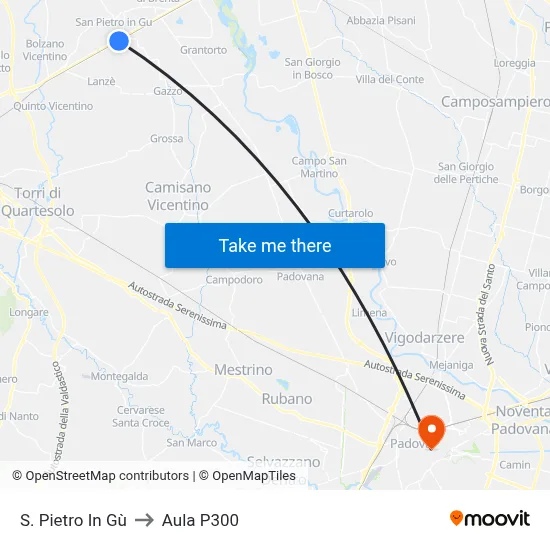 San Pietro In Gu to P300 Hall map