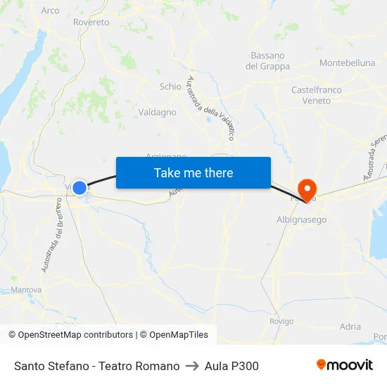 Santo Stefano - Roman Theater to P300 Hall map