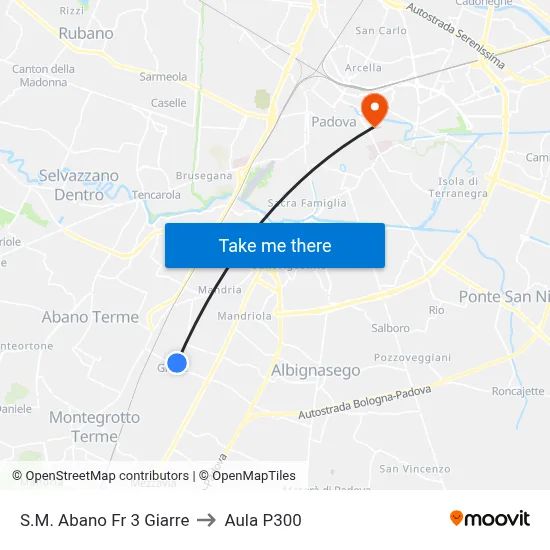 Santa Maria Abano Fr 3 Giarre to P300 Hall map