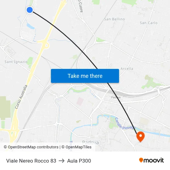 Nereo Rocco Avenue 83 to P300 Hall map