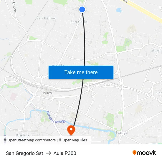 San Gregorio Stop to P300 Hall map