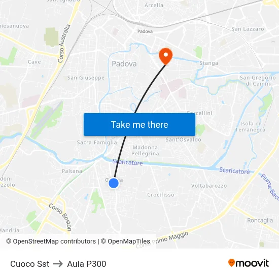 Cuoco Station to P300 Hall map
