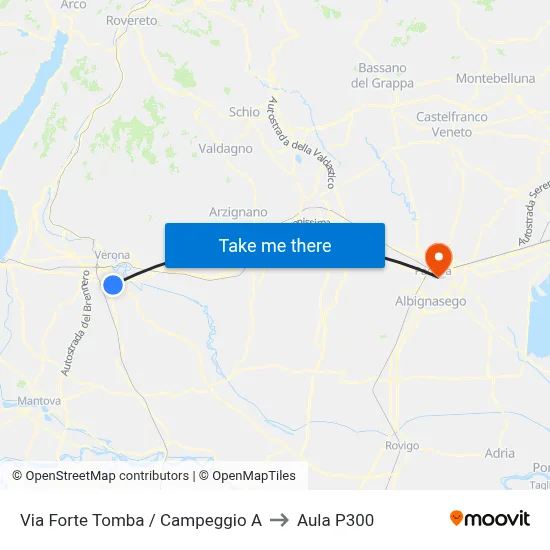 Via Forte Tomba / Campground A to P300 Hall map