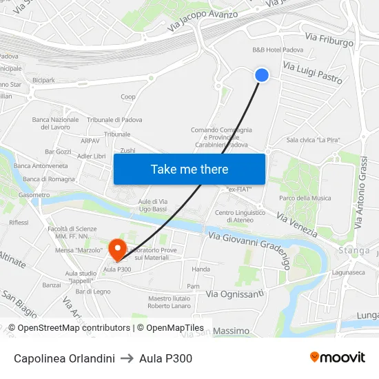 Orlandini Terminal to P300 Hall map