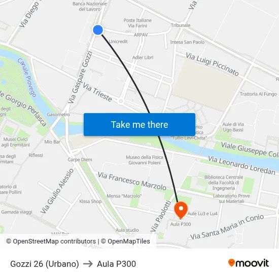 Gozzi 26 (Urban) to P300 Hall map