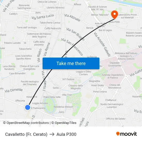 Cavalletto (Near Cerato) to P300 Hall map