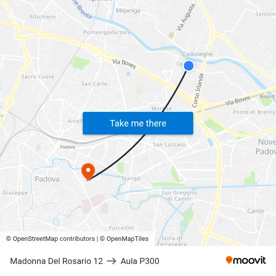 Madonna Del Rosario 12 to P300 Hall map