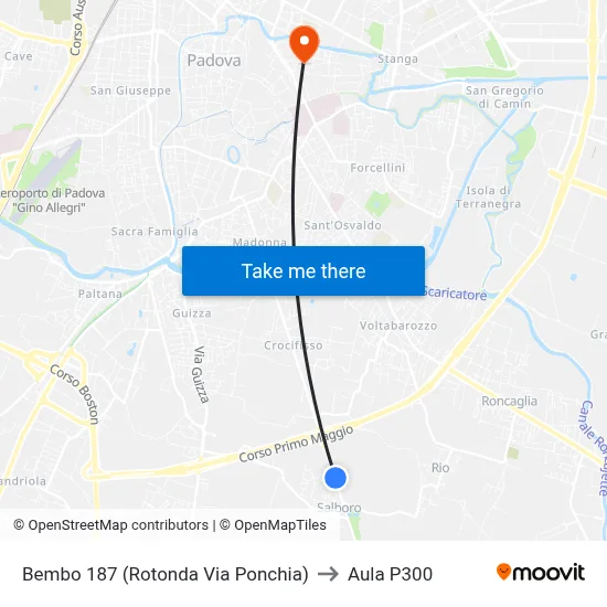 Bembo 187 (Ponchia Street Roundabout) to P300 Hall map