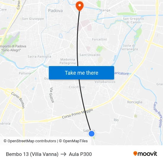 Bembo 13 (Villa Vanna) to P300 Hall map
