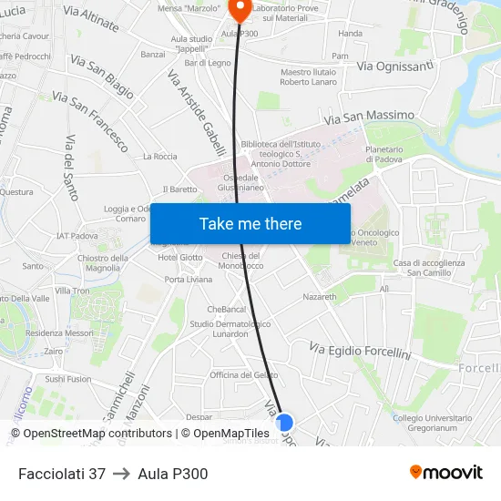 Facciolati 37 to P300 Hall map