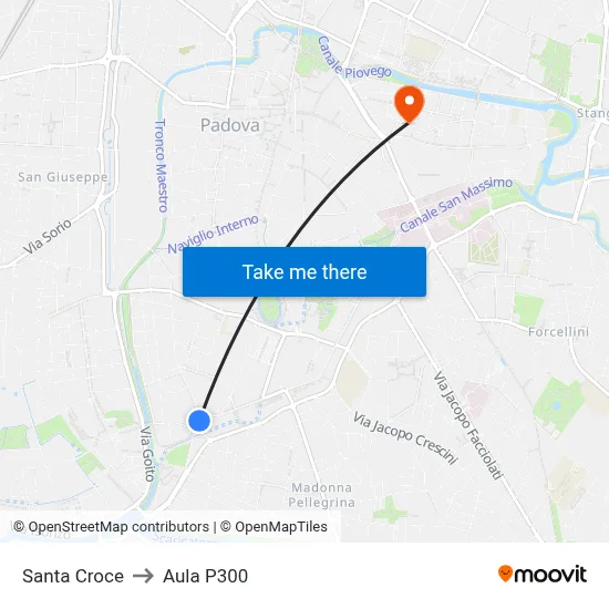 Santa Croce to P300 Hall map