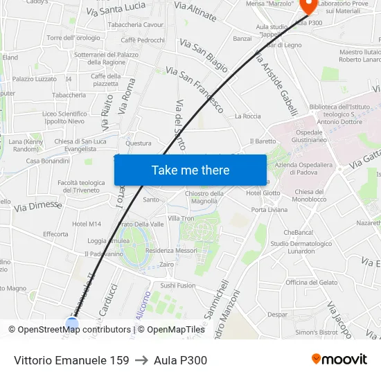 Vittorio Emanuele 159 to P300 Hall map